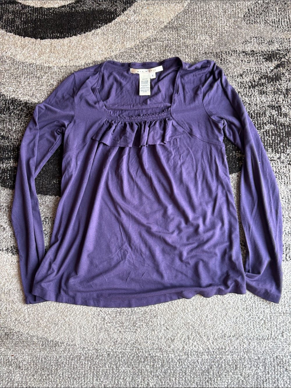 Max Studio Purple Long Sleeve Top Size S